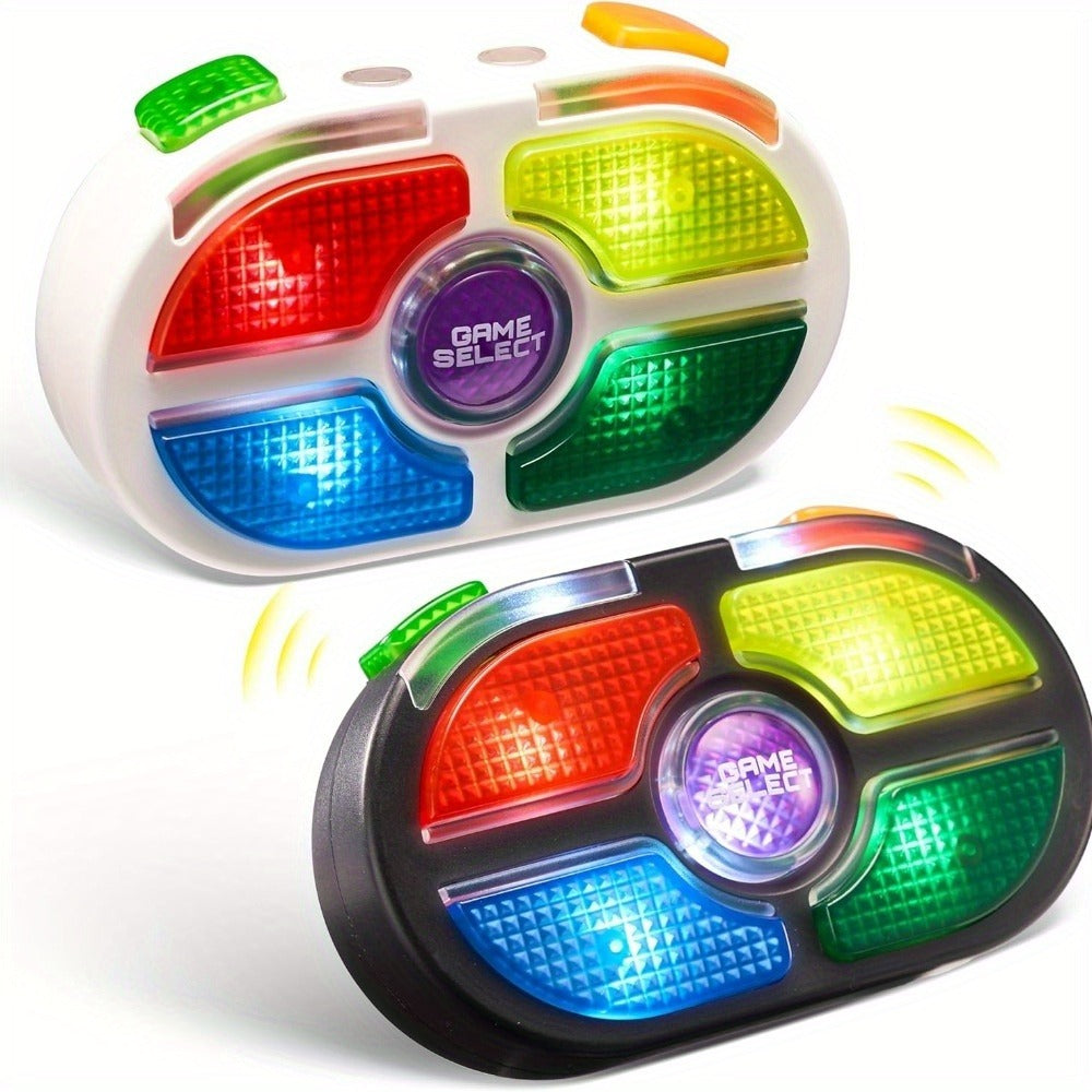 Portable Handheld Gaming Device 2-Pack, 7-Button Electronic Game with 4 Modes, Light & Sound, Memory & Speed Battle for Kids Ages 8+