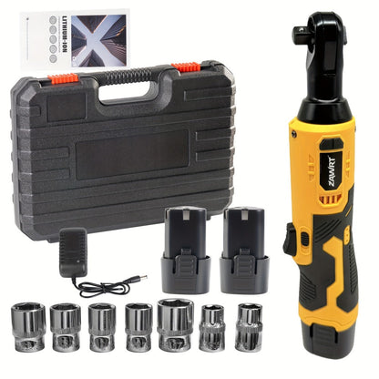 Cordless Electric Ratchet Wrench Set 12V - 45Nm High Torque 3/8" Rechargeable Ratchet Wrench with Battery