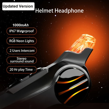 Motorcycle Helmet Bluetooth Intercom Headset – Wireless Real-Time 2-Rider Communication, Compatible with Full Face, 3/4 & Open Face Helmets