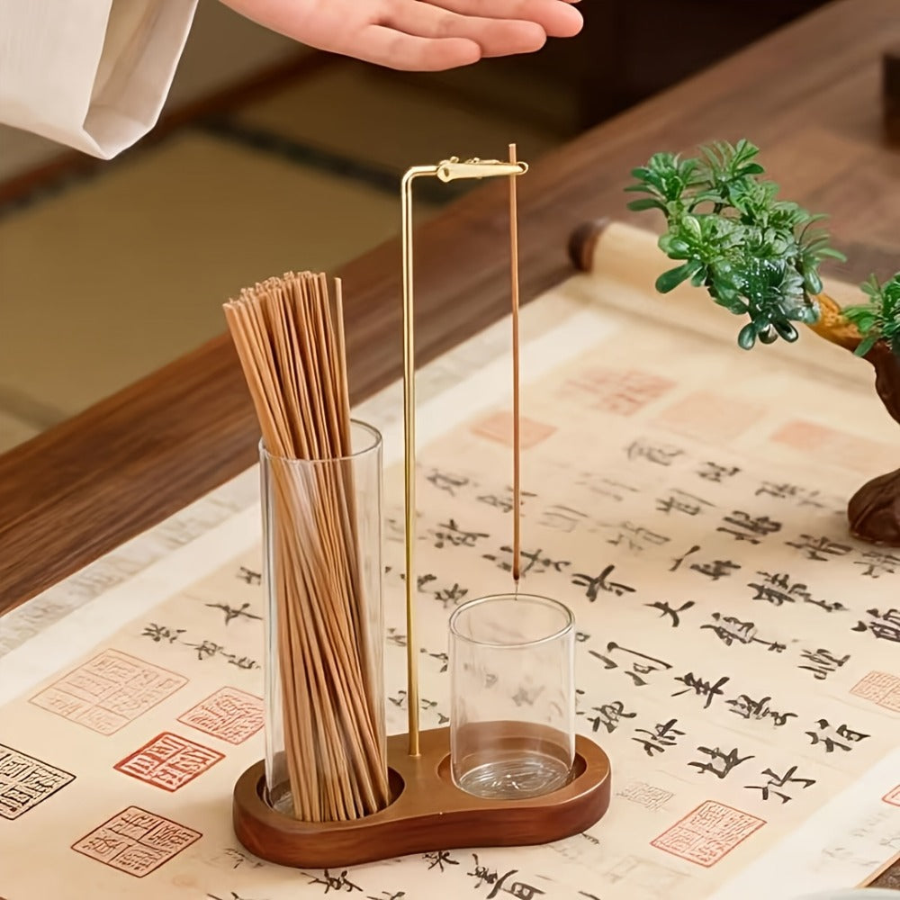 Glass Incense Holder Set of 2 - Vintage Creative Design for Tea Ceremony, Meditation, Yoga, Spa, Home Decor