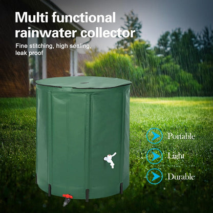 Collapsible Water Tank Large Capacity – Foldable Rainwater Collection System, Drinking Water Safe, 52 to 200 Gallon Options for Irrigation