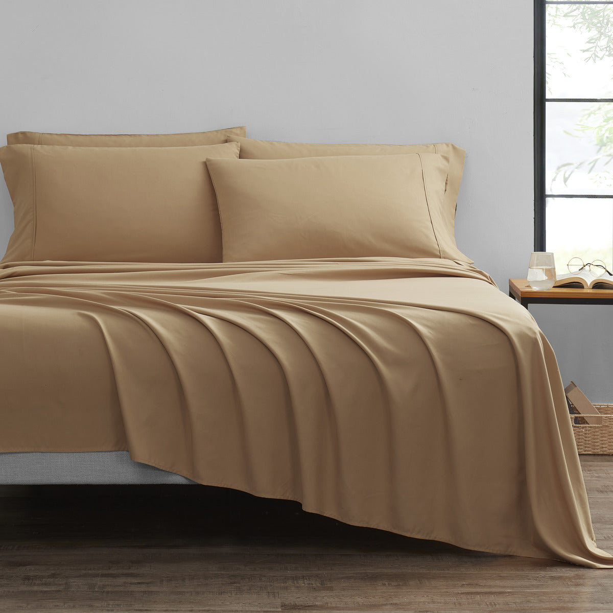 Microfiber and Bamboo Blend Sheet Set with 3- or 6-Piece Packages, 20 Colors and Five Bed Sizes