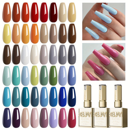 Gel Nail Polish 6-Piece 15ml Rainbow-Candy Frame-Bottle Sets in 7 Numbered Color Palettes for Nail Art