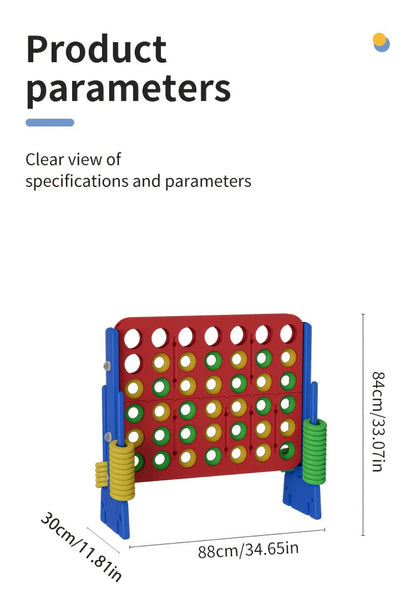Height Adjustable Giant Connect 4 Game 33-37 Inch, Jumbo 4-in-a-Row Outdoor Yard Game with Quick Release Slider for Teens