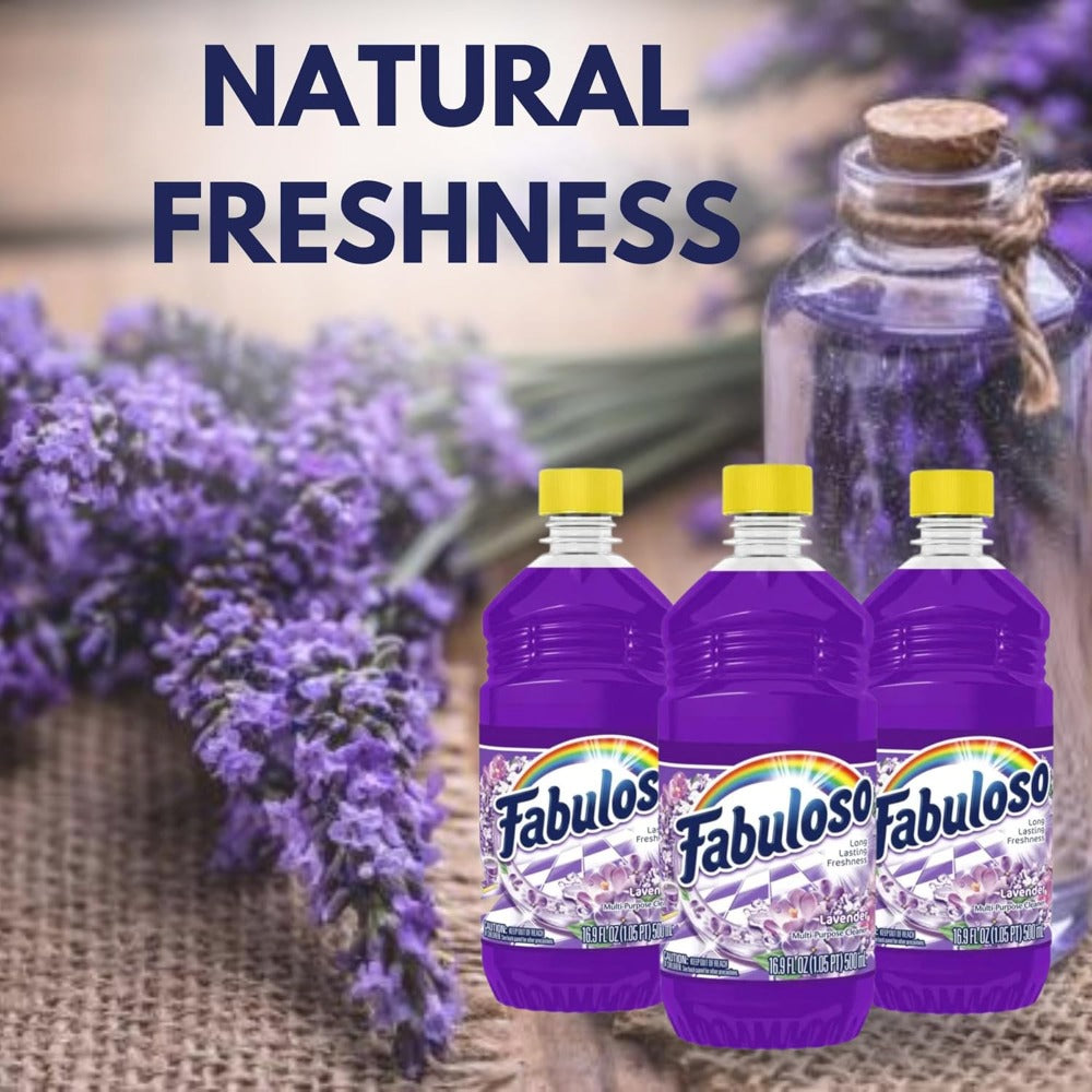 All Purpose Cleaner Lavender Scent 3 Pack (16.9 Fl Oz Each), Fabuloso Multi-Surface Floor Cleaner with Calming Lavender Fragrance