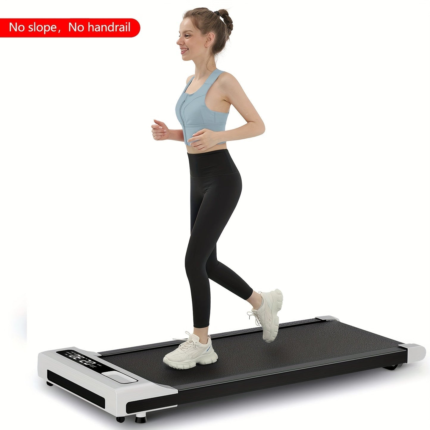 Incline Foldable Treadmill Walking Pad – 300lb Capacity, Portable with Handles, Under Desk Compact Design for Home & Office Use