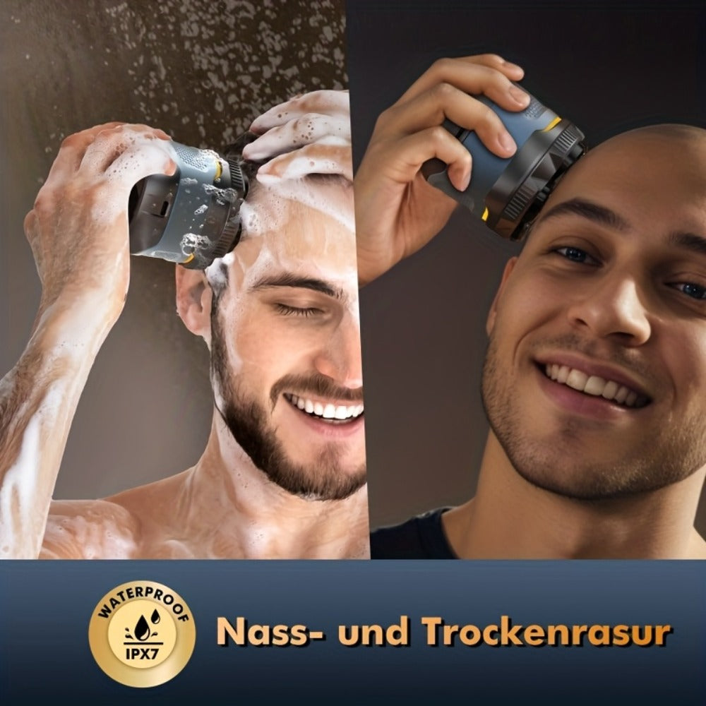 Electric Shaver 6D Dual-Ring Floating Blade with IPX7, Type-C Charging, LED Display and Nose Trimmer