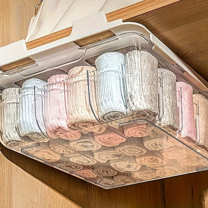 15-Compartment Wall-Mounted Underwear & Socks Hanging Storage Box, Transparent Closet Organizer for Home
