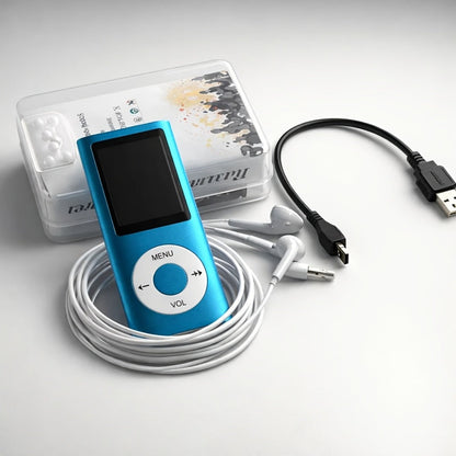 Portable MP3 and MP4 Player with 128GB Card Support, LCD Screen and Six Green, Black, Red, Blue or Silver Models