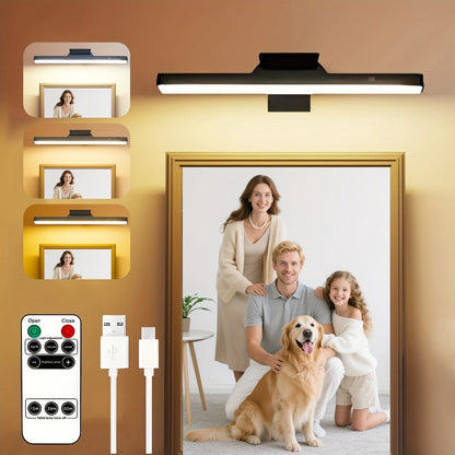 Picture Lights for Wall Battery Operated Rechargeable, Cordless LED Wall Sconce with Remote & 3 Color Temperatures