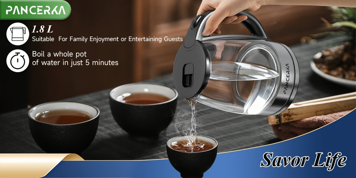 Electric Kettle 1000W Auto Shut-Off Stainless Steel Fast Boiling Hot Water Kettle 1.7L for Entryways, Bedrooms and Living Spaces
