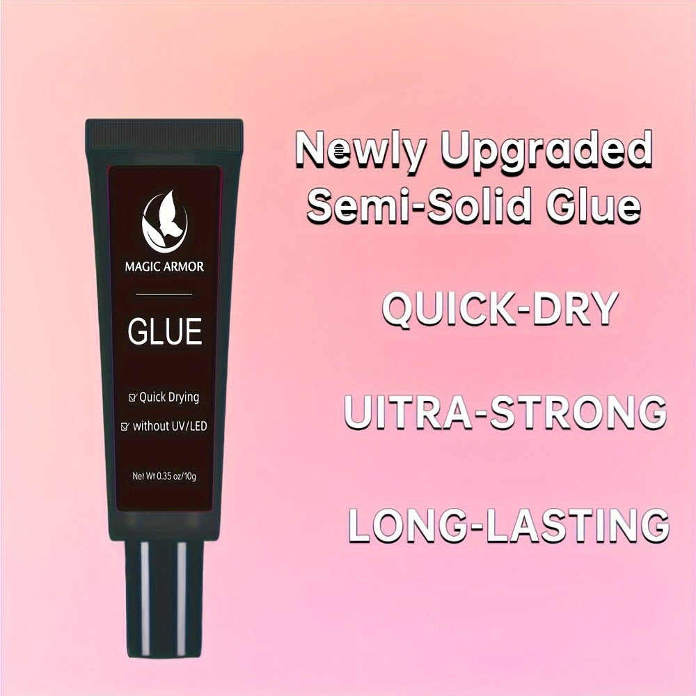 Press On Nail Glue and Remover Kit with 10g Clear Drying Adhesive for Acrylic and False Nails