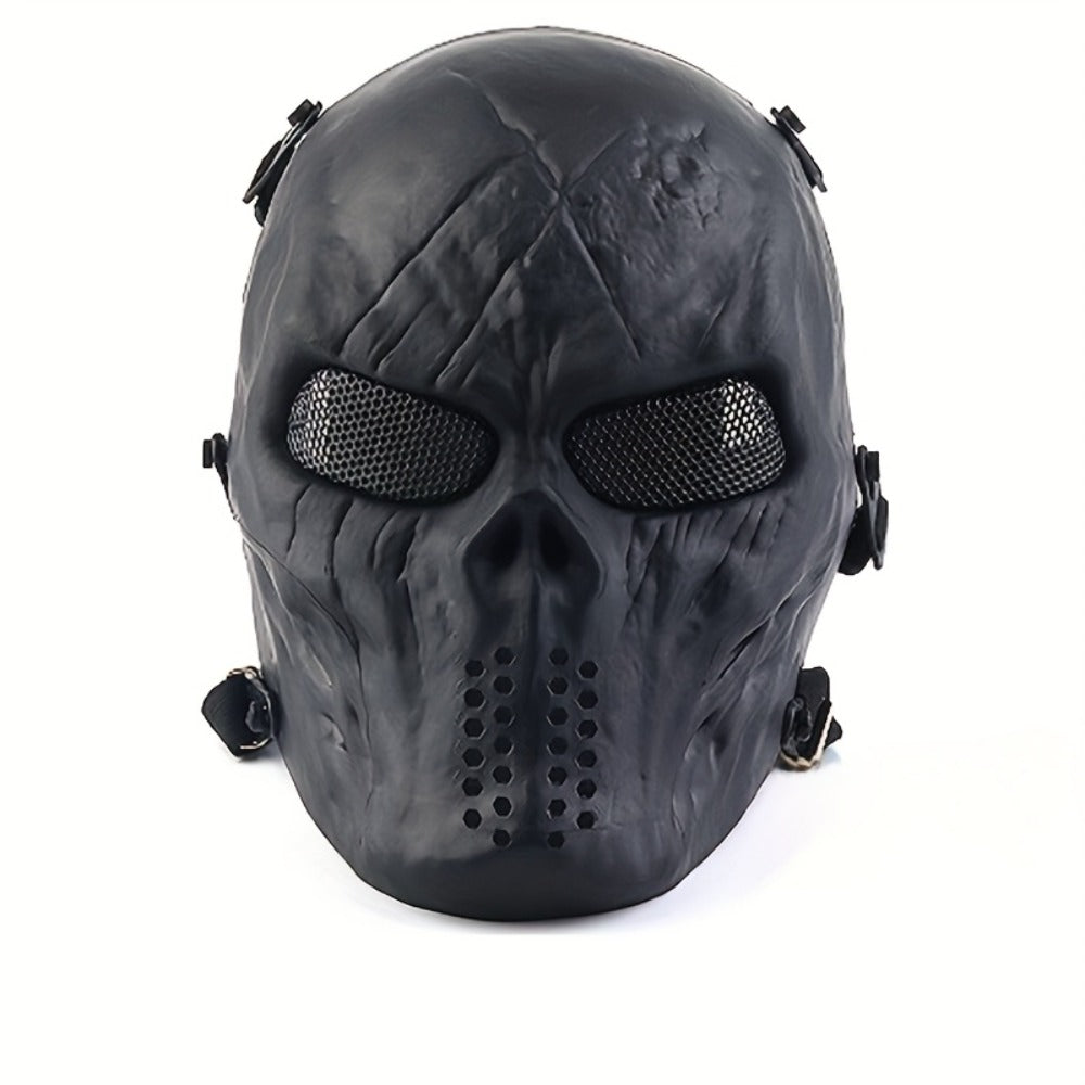 Skeleton Mask Halloween Costume Polyester Black White Camouflage Design for Adults Ages 18+