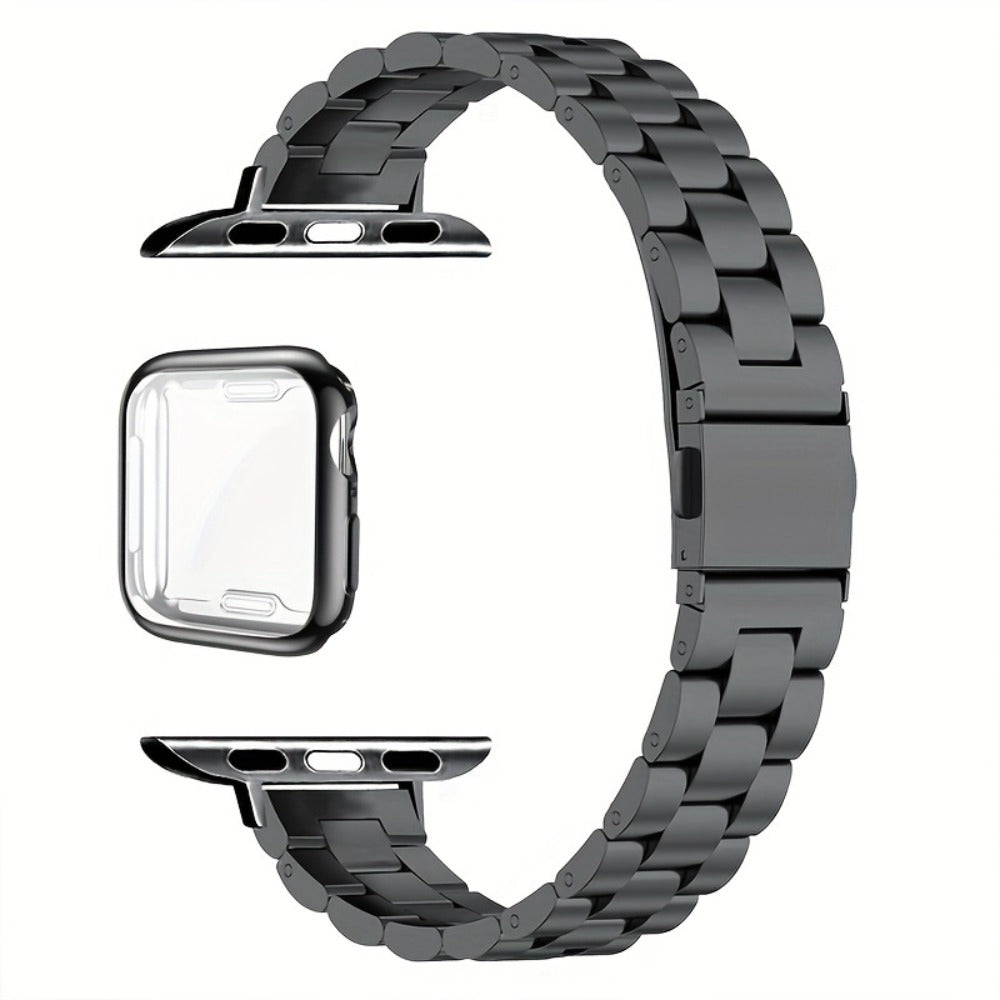 Slim Waist Apple Watch Steel Band & Half Shell Case 3-Piece Set for an Everyday Personal Care Routine