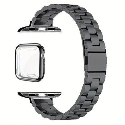 Slim Waist Apple Watch Steel Band & Half Shell Case 3-Piece Set for an Everyday Personal Care Routine