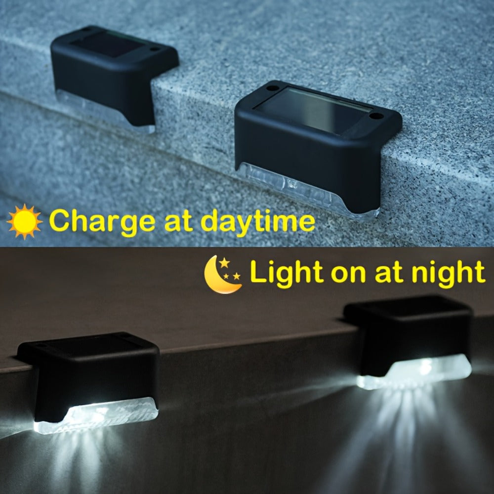 Solar Step Lights Outdoor LED Stair Lights Solar Powered for Stairs Steps Fence Deck Railing for Entryways, Bedrooms and Living Spaces