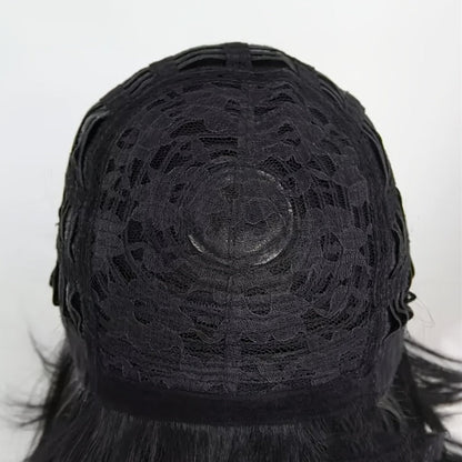 Short Body Wave Synthetic Wig with Bangs & Rose Net Cap, Colorful Fashion Wig for Women in Orange