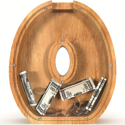 Wooden Letter Penny Bank – Alphabet Coin Bank Savings Box for Kids & Adults, Personalized Money Bank Birthday Gift