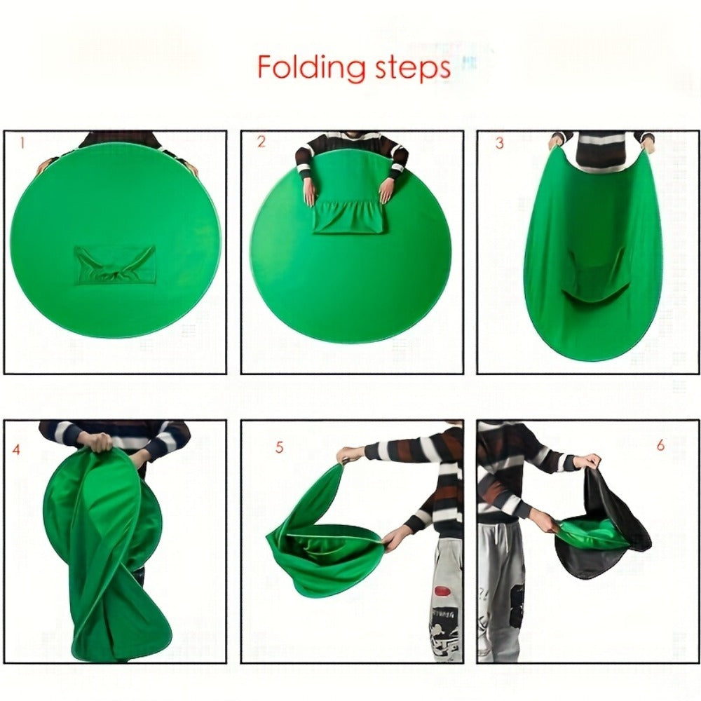 Chair Mount Green Screen Backdrop Collapsible Chroma Key Background for Streaming Vlogging Video Calls Zoom Portable Wrinkle-Resistant