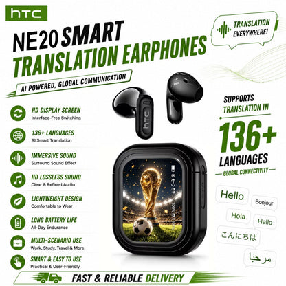 AI Translation Earphones Real-Time 134 Languages TWS Wireless Bluetooth Earbuds HTC NE20 HD for an Everyday Personal Care Routine