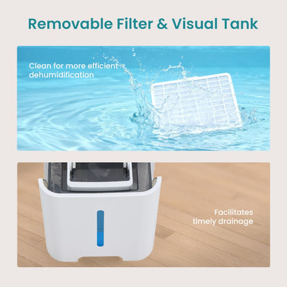 Dehumidifier for Basement 50 Pint 5500 Sq Ft with Drain Hose, Portable Home Dehumidifier for Large Room Bedroom Bathroom