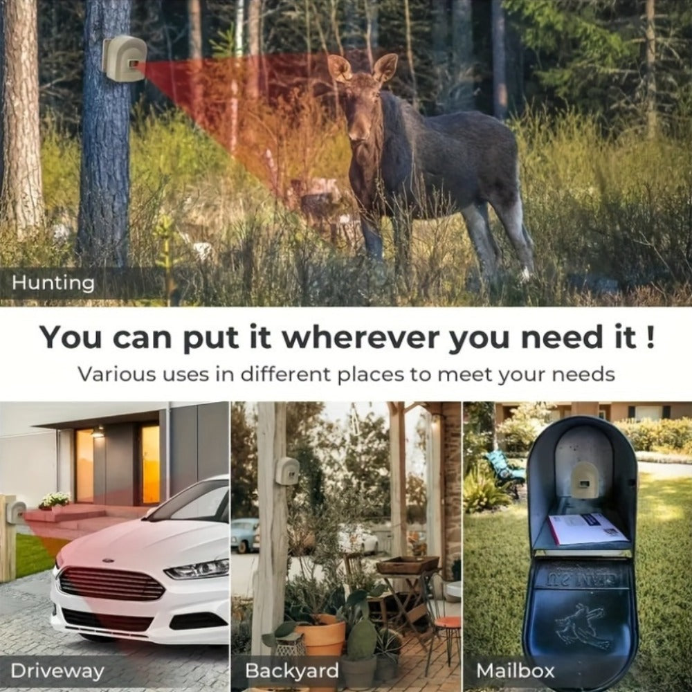 Driveway Alarm Wireless Sensor System 1/2 Mile Range, Motion Sensor Detector for Home, Mailbox & Perimeter Security
