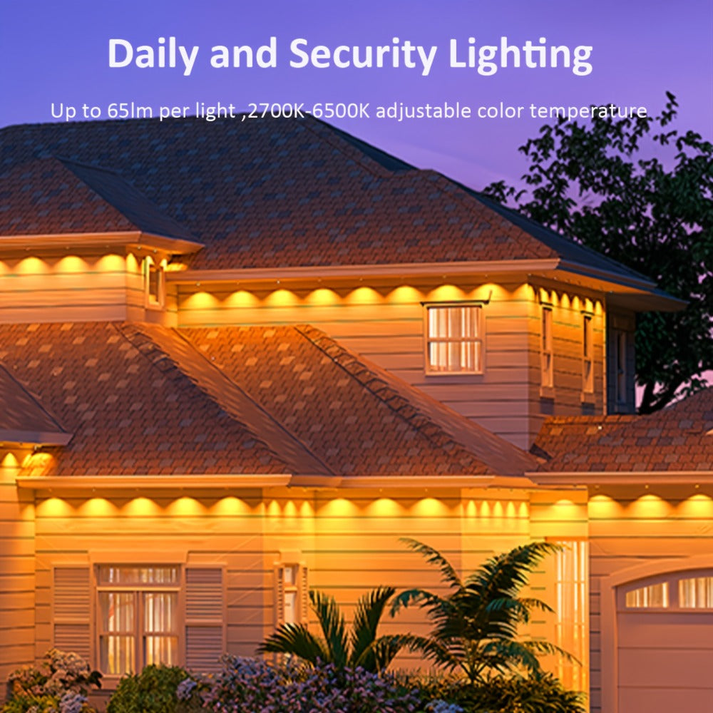 Permanent Outdoor Lights RGB LED Eave Lights with App & Remote Control, Music Sync, Timer, Triangular Lens Effect