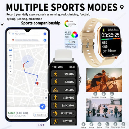 Smartwatch 1.83 Inch Fitness Tracker with Dual TPU Straps, Calling and Multi-Sport Records