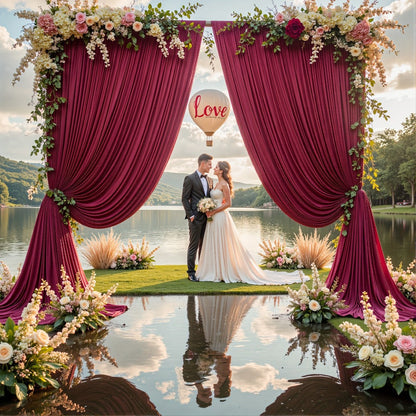 4-Pack 5x10ft Elegant Spandex Photography Backdrop | Wear-Resistant, Wrinkle-Free, Soft & Opaque Party Decoration Banners for Weddings