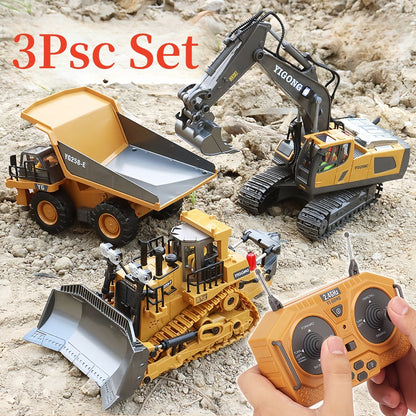 RC Construction Vehicle Set for Kids 2 3 4 Piece 2.4GHz 12-Channel Excavator with the Listed Color, Size or Set Options for Everyday Use