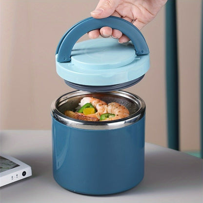 Stainless Steel Lunch Box 630ml Leakproof Stackable Thermal Bento Box with Handle 304 Steel Heat Cold Insulation Container for School Office