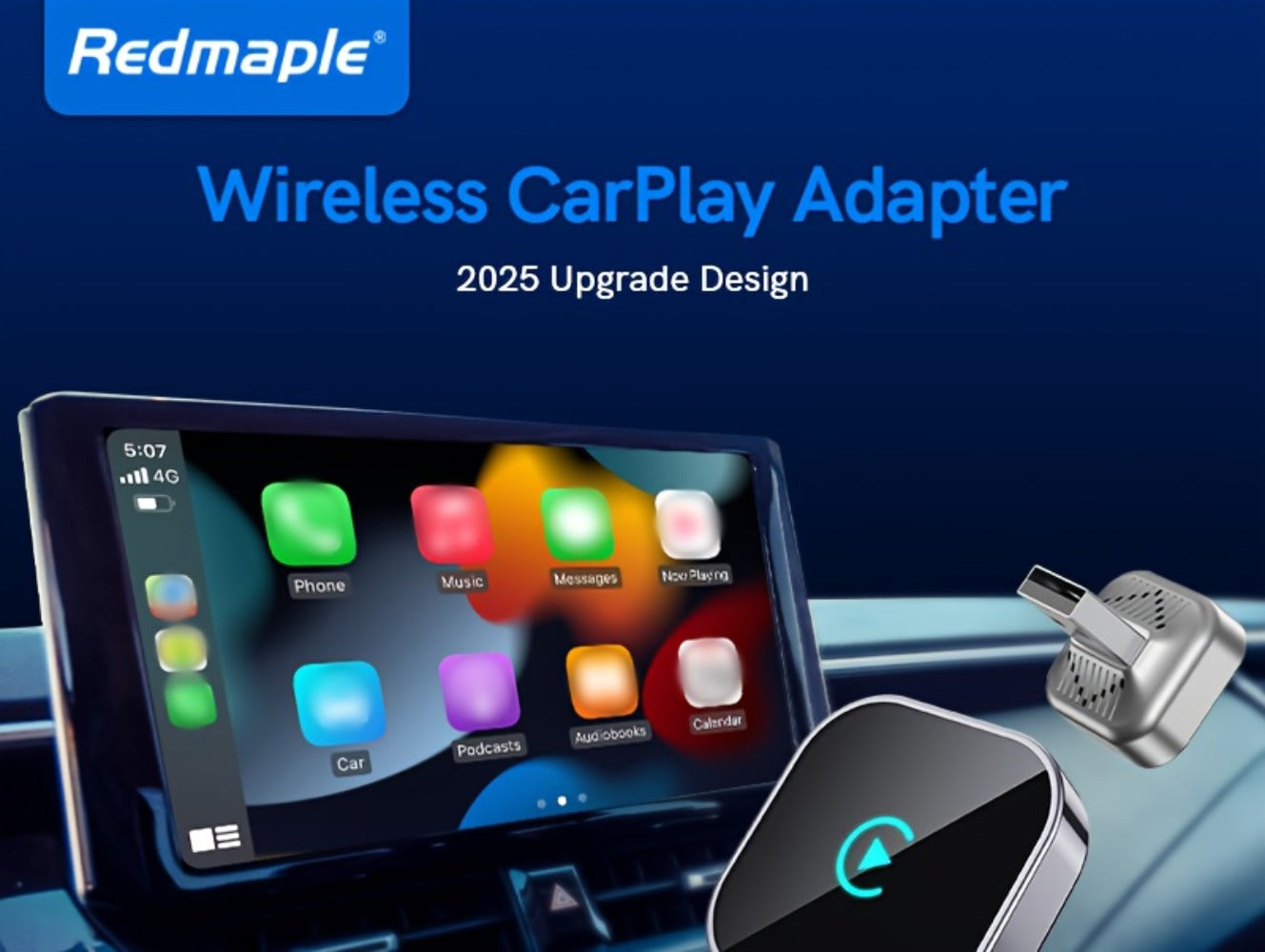 Wireless CarPlay Adapter 2-in-1 for iPhone & Android Auto, Mini USB-C Dongle, Convert Wired to Wireless, Plug & Play, Auto Connect