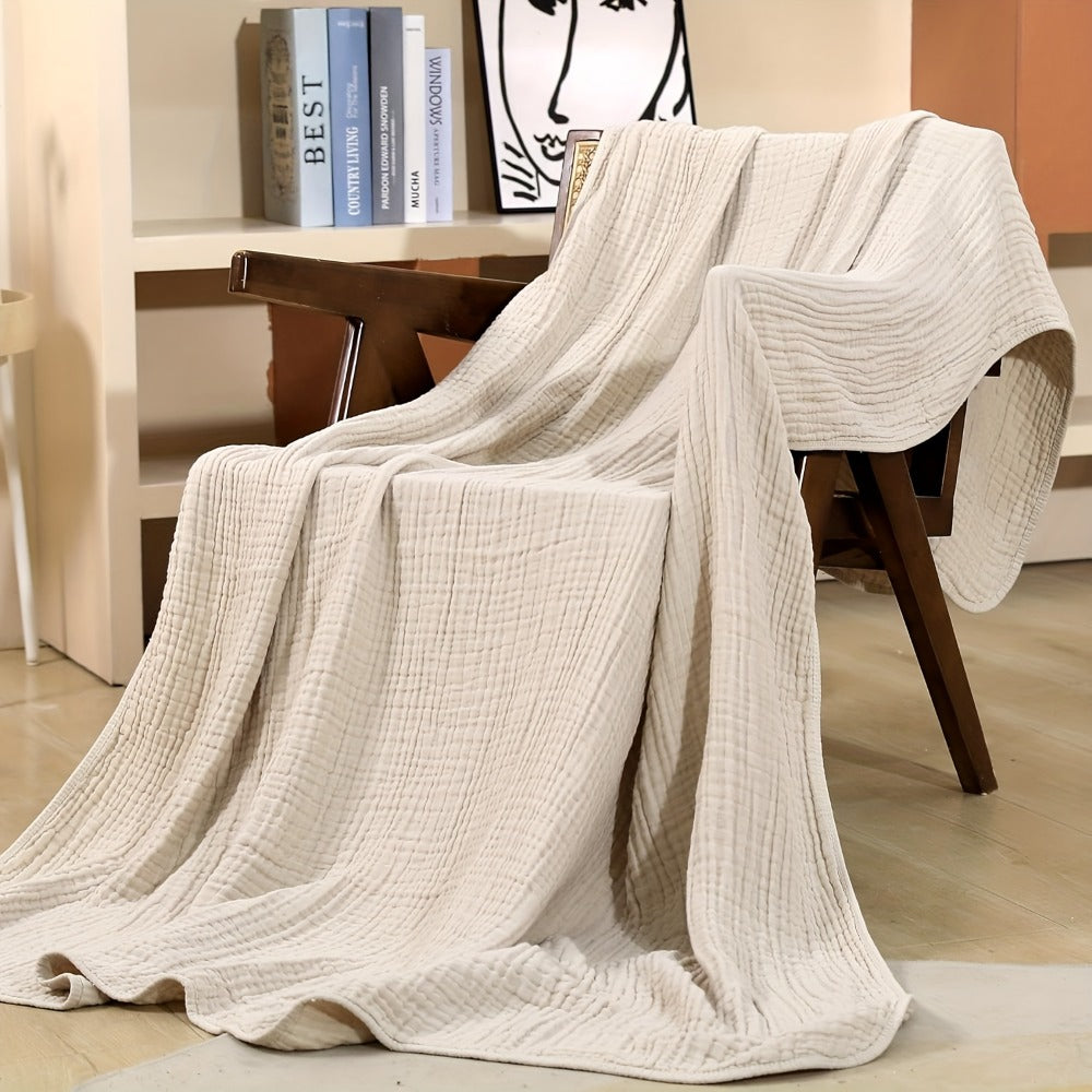 Morandi Cotton Muslin Blanket 6-Layer, Gauze Throw for Couch & Bed, Breathable All Season, 6 Colors