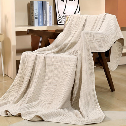 Morandi Cotton Muslin Blanket 6-Layer, Gauze Throw for Couch & Bed, Breathable All Season, 6 Colors