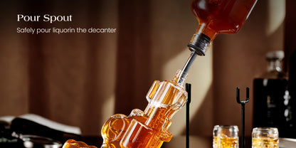 Pistol Whiskey Decanter Set with 2 Shot Glasses, Cool Liquor Dispenser Gift for Him, Husband, Dad