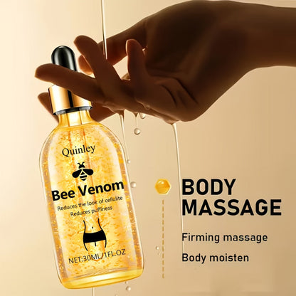 Bee Venom Body Oil 30ml Tightening Massage Oil with Honey Rosemary Extract for Waist Arms Legs Belly Nourishing Body Contouring Hot Oil