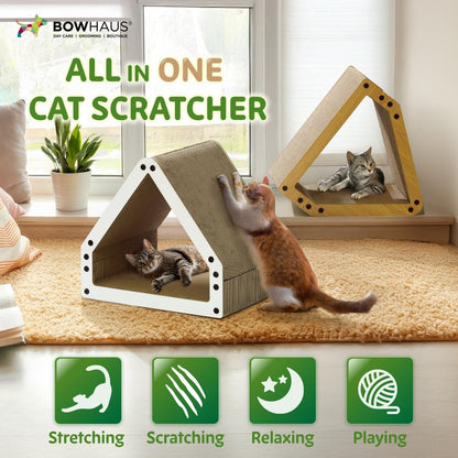 House Cat Scratcher Lounger Reversible Large Scratching Pad & Board for Indoor Cats – 5-Layer High-Density Cardboard 16x14x12 Inch Scratch
