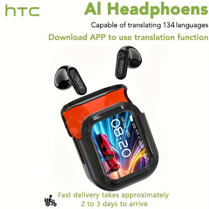 131 Language Real-Time Translation Wireless Headphones HTC NE20 TWS HiFi Sound Low for Bedside Audio, Alarms and Room Entertainment
