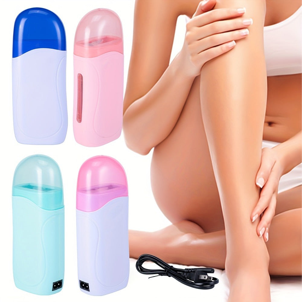 Wax Warmer Roller Kit for Hair Removal – Portable Electric Roll-On Soft Wax Heater for Women & Men, At-Home & Salon Waxing