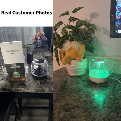 Cool Mist Humidifier with 7-Color Night Light & Transparent Tank, USB Quiet Humidifier 24H Runtime