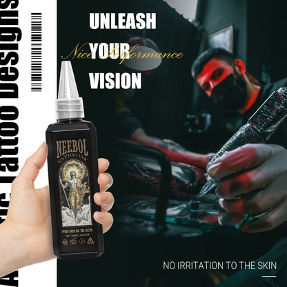 Tattoo Ink Neebol Black 3.38oz 100ml Single Bottle with Black Ink Configuration with Item-Specific Color, Capacity and Bottle Choices