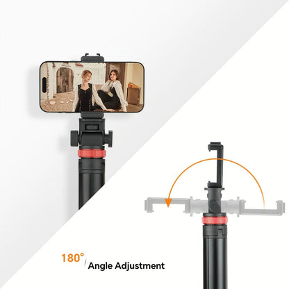 83 Inch Tall Phone Tripod Adjustable with Wireless Remote & Stable Base, Upgraded Extra-Tall Retractable Stand for iPhone 17/15/14