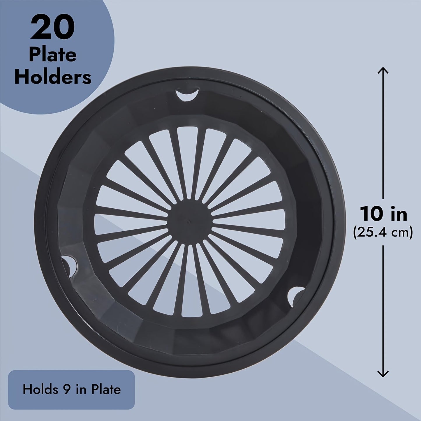 Reusable Plastic Paper Plate Holders Set – 10 Inch Snap-On Groove Design, Thickened Durable Holder for Picnics, BBQ