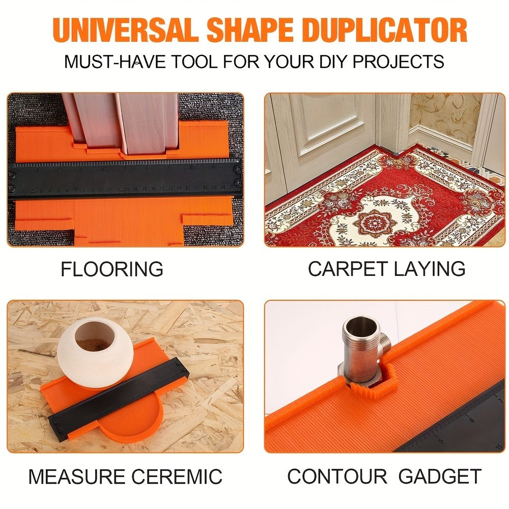 Contour Gauge Profile Shape Replicator Tool 2-Pack Adjustable Precision Irregular Shape Measuring Ruler for Woodworking Tile Carpet Laminate