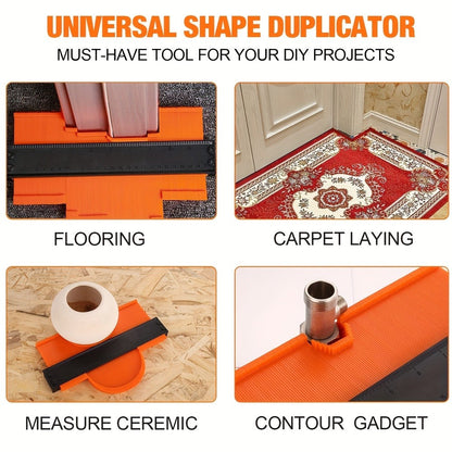Contour Gauge Profile Shape Replicator Tool 2-Pack Adjustable Precision Irregular Shape Measuring Ruler for Woodworking Tile Carpet Laminate