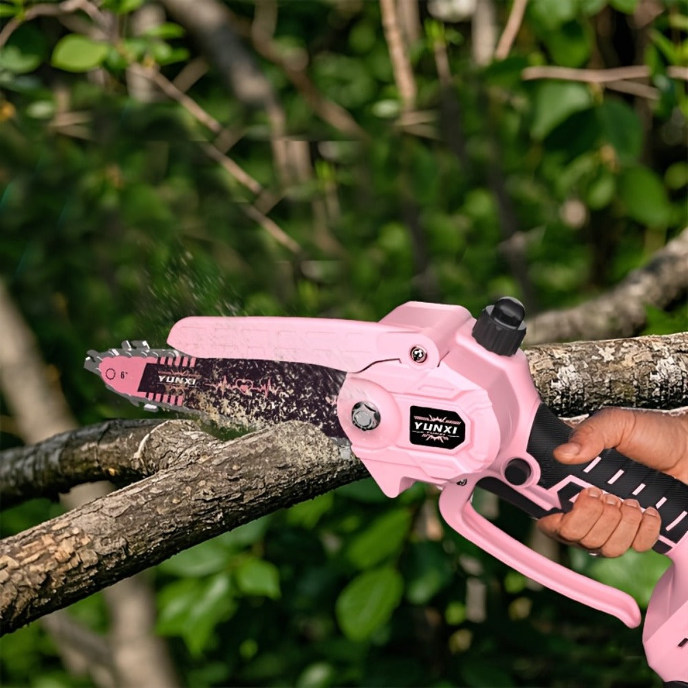 Mini Chainsaw 6 Inch 21V Cordless Battery Powered, Handheld Electric Chain Saw for Tree Branch Trimming Wood Cutting