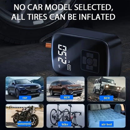 Portable Tire Inflator Air Compressor 150PSI 100W Cordless 4000mAh Digital Display 5 Modes USB-C Fast Charge for Car Motorcycle Bicycle Ball