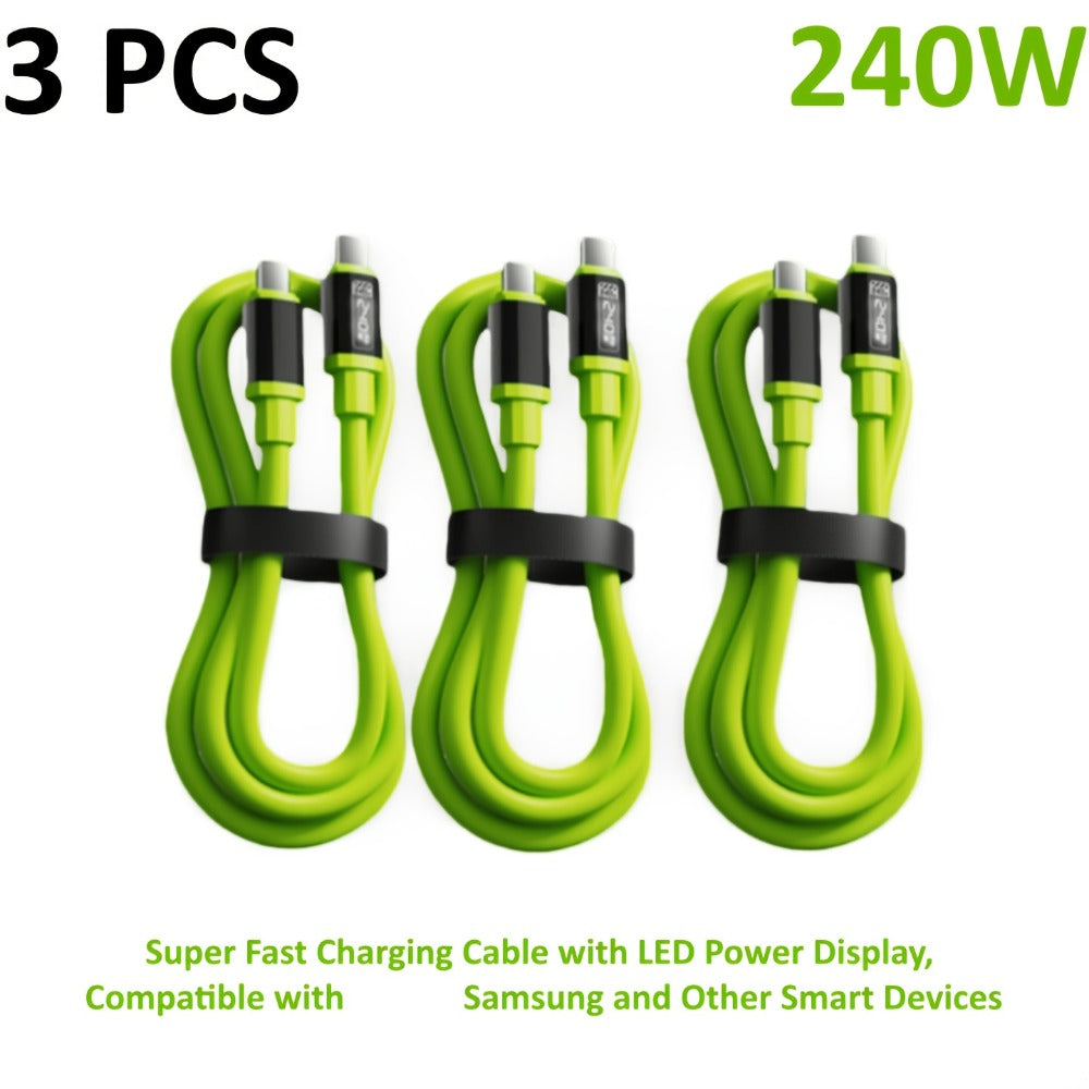 240W USB-C Fast Charging Cable 3/5 Pack 1.5M, Super Fast Charger Cord Compatible with iPhone 15 16