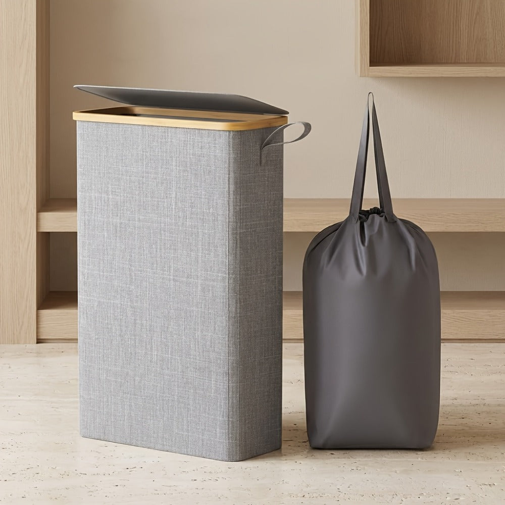 Slim Lidded Laundry Hamper with Removable Bag in Six Colors and 50L, 65L or 75L Options Pictured