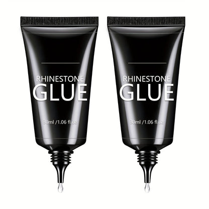 Nail Glue for Rhinestones 2pcs, LED Cured Gel Adhesive for 3D Charms, Gems & Bling Nail Art Decorations